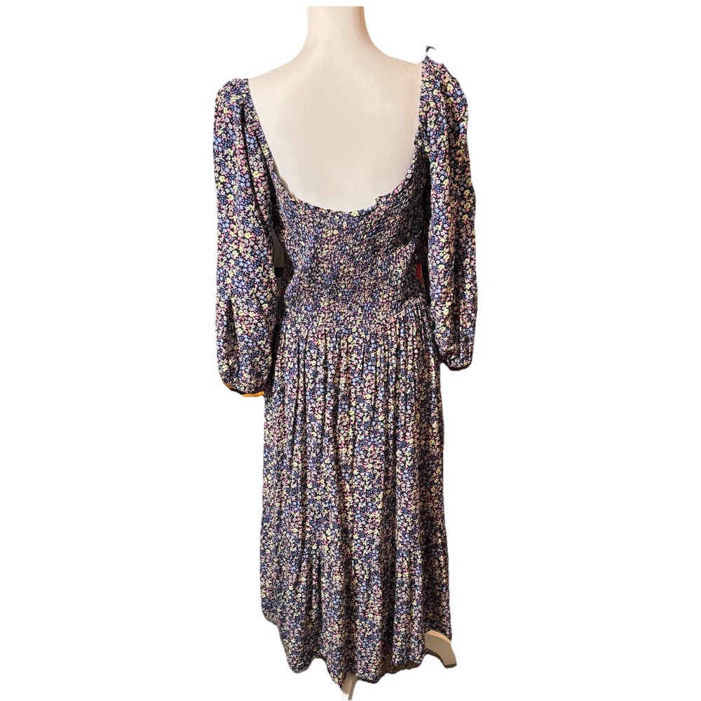 Gap Relaxed Smocked Scoopneck Midi Ditsy Floral Dress X-Large Bohemian  Festival - Picture 4 of 11